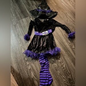 Spirit Black and Purple Witch Costume for Kids
